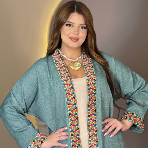 Kimono avec robe en lin